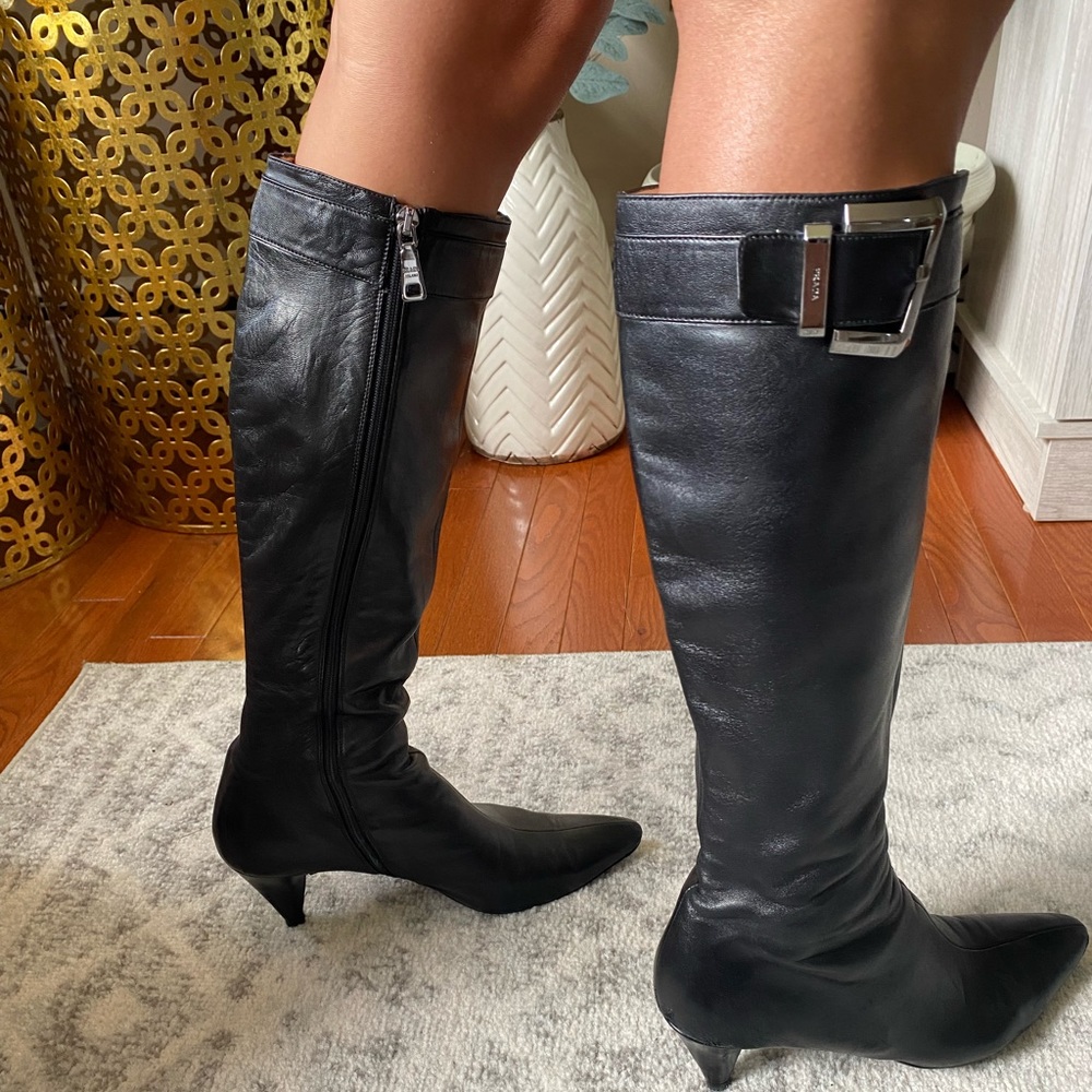 Prada Leather Heeled Boot